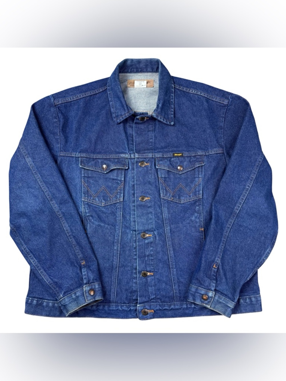 Wrangler Cowboy Cut Unlined Denim Jacket Men’s XXL Prewashed Denim Embroidered W